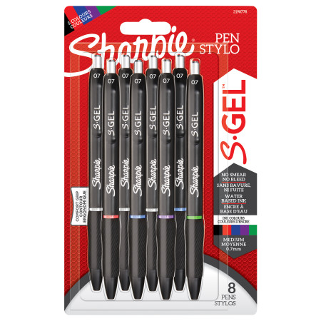Sharpie S-Gel Pen - 0.7mm - Assorted  (Blister of 8)